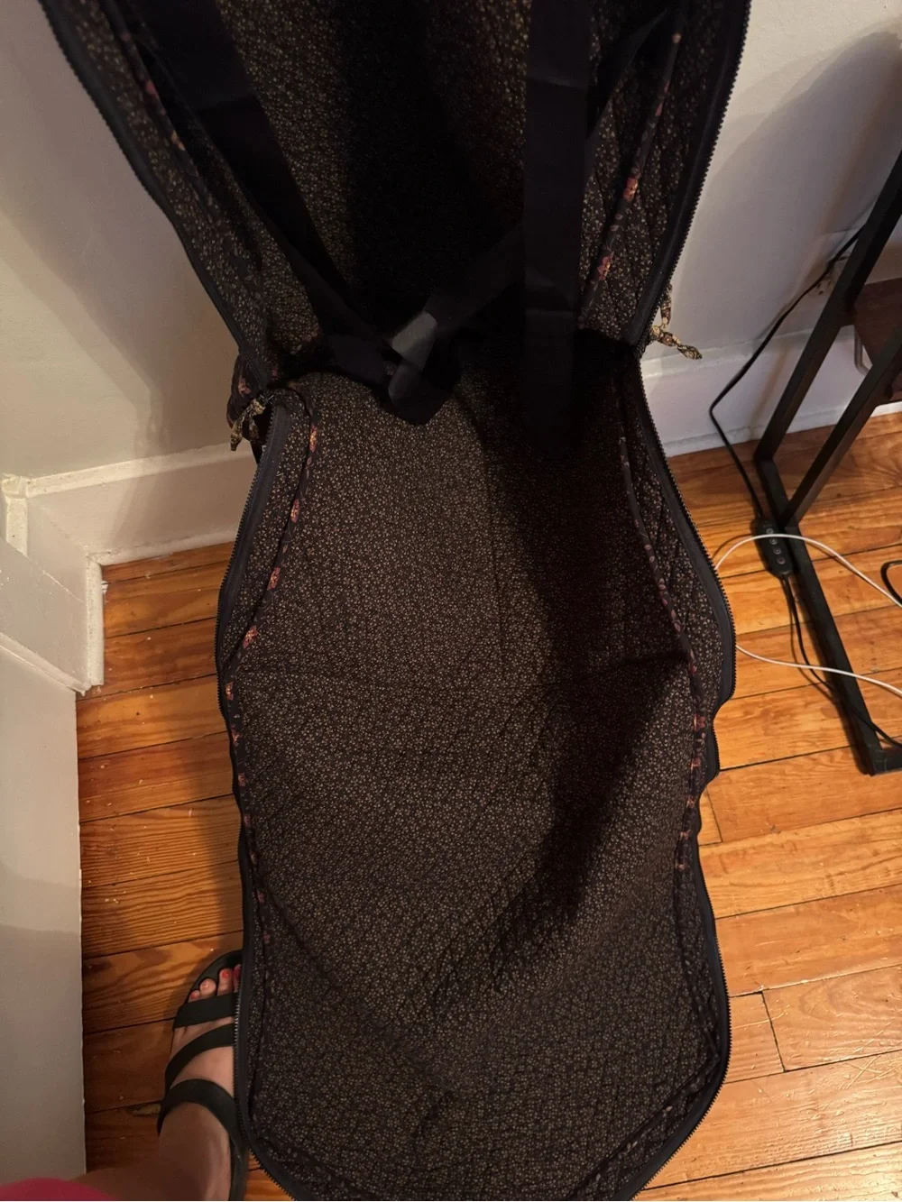 Vintage Vera Bradley Black Walnut Quilted Garment Bag with Paisley - Like New